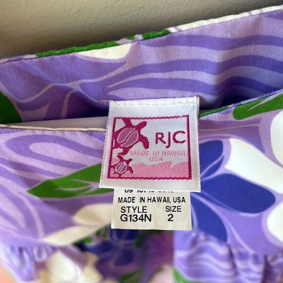 RJC girls dress 2 Hawaiian sleeveless purple and green flowers - Picture 5 of 7